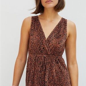 Anthropologie Alexane Babydoll Blouse Leopard Print